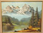 J. De Bruin Original Oil On Canvas Snow Mountain German Landscape Panting Signed