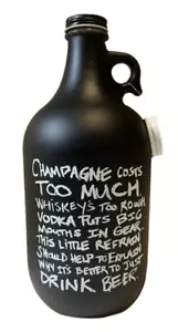 Growler Krug; seltene Neuheit 52-Unzen, witzige Formulierung - zwei Kappen; doppelt als Bankspaß! - Bild 1 von 5