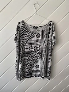 Reiss Emporium - Ladies Black/White Patterned Top - Size 8. - Picture 1 of 8