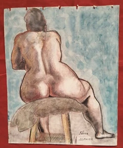 Superbe aquarelle du XX e par ' François Xavier Josse " académie de nu féminin" - Imagen 1 de 2