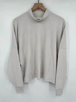 Abercrombie & Fitch Shirt Women XL Off White Pajama Top Thermal Waffle Lounge - Image 1 of 4