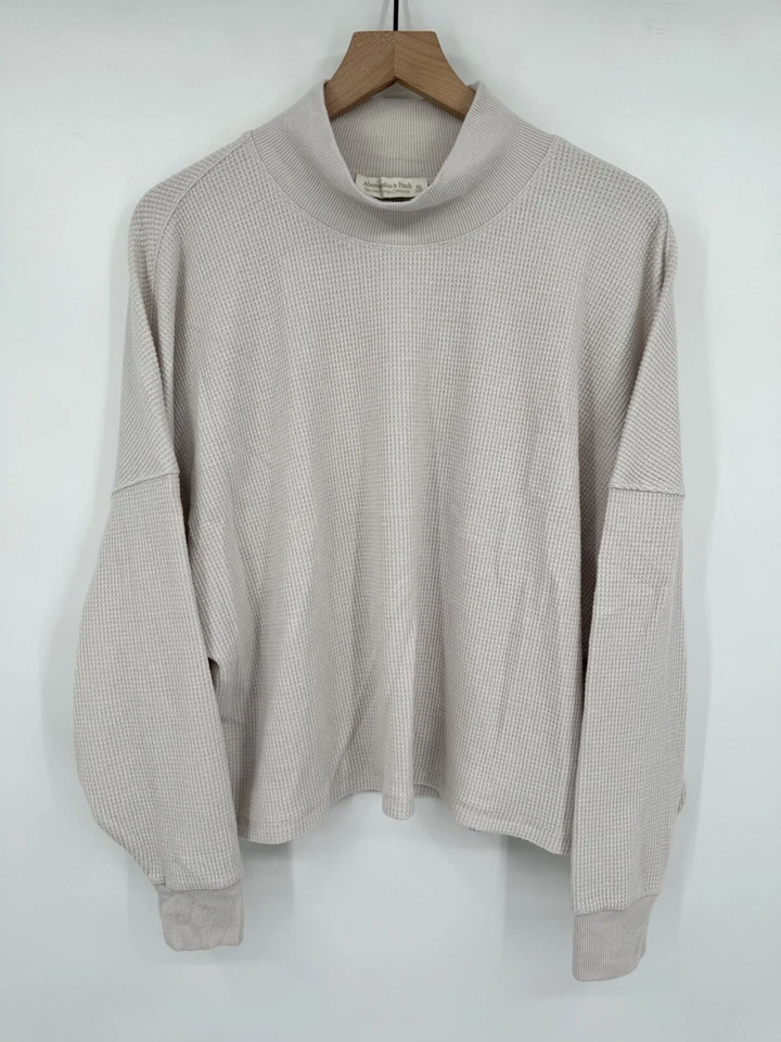 Camisa Abercrombie & Fitch Mujer XL Blanco Off Pijama Top Térmico Waffle Salón Foto 1 de 4