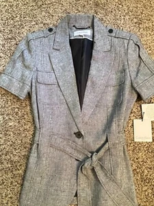 NWT $280 Calvin Klein short sleeved darling jacket 6 summer work linen  - Picture 1 of 8