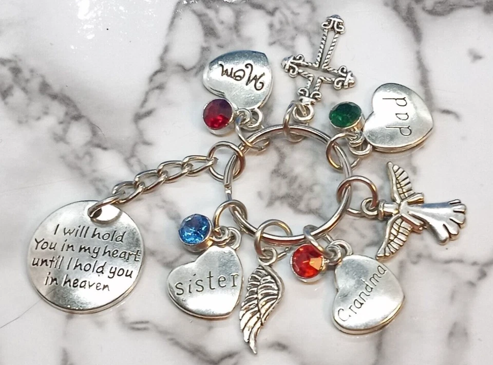 "Te sostendré en mi corazón..." Llavero conmemorativo - Regalo funeral de simpatía Foto 1 de 1