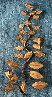 Vintage Mid Century Vintage Gold Gilded Italian Vine Wall Candle Sconce 22” H - Image 1 of 4