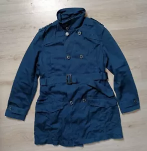 Topman - Classic Double Breasted Belted Trench Coat Buttoned Collar - Large ww3 - Picture 1 of 15