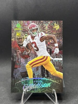 2023 Panini Luminance Rookie Jordan Addison RC Teal /35 Vikings #107 - Image 1 of 2