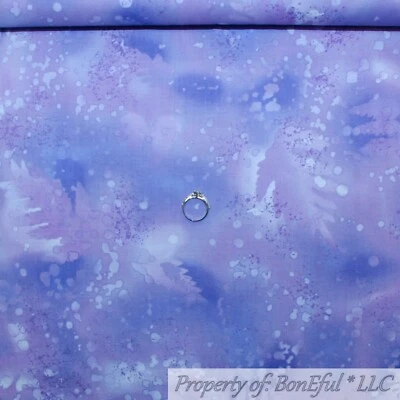 BonEful Fabric FQ Cotton Quilt Purple Blue Batik Print Pink Sky Blender Texture - Image 1 of 4