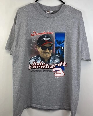 Camiseta De Colección Años 90 Dale Earnhardt Gris XL Cara Grande Intimidador Gráfico Nascar Carreras Foto 1 de 4