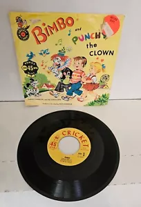 CRICKET Bimbo / Punchy The Clown 1953 45 Cricket Records C-54A - Imagen 1 de 7