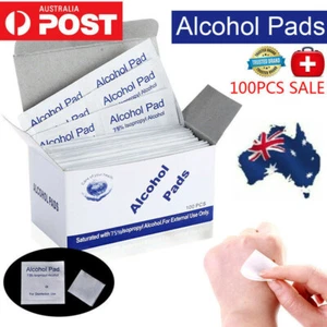 AU 100PCS Medi Alcohol Pad Wipes Swabs 6*3cm 75% Ethyl Individual Prep Pads - Picture 1 of 7