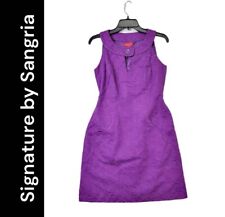 Signature By Sangria Women Purple Size 6 Halter Career Formal  Dress New Pocket