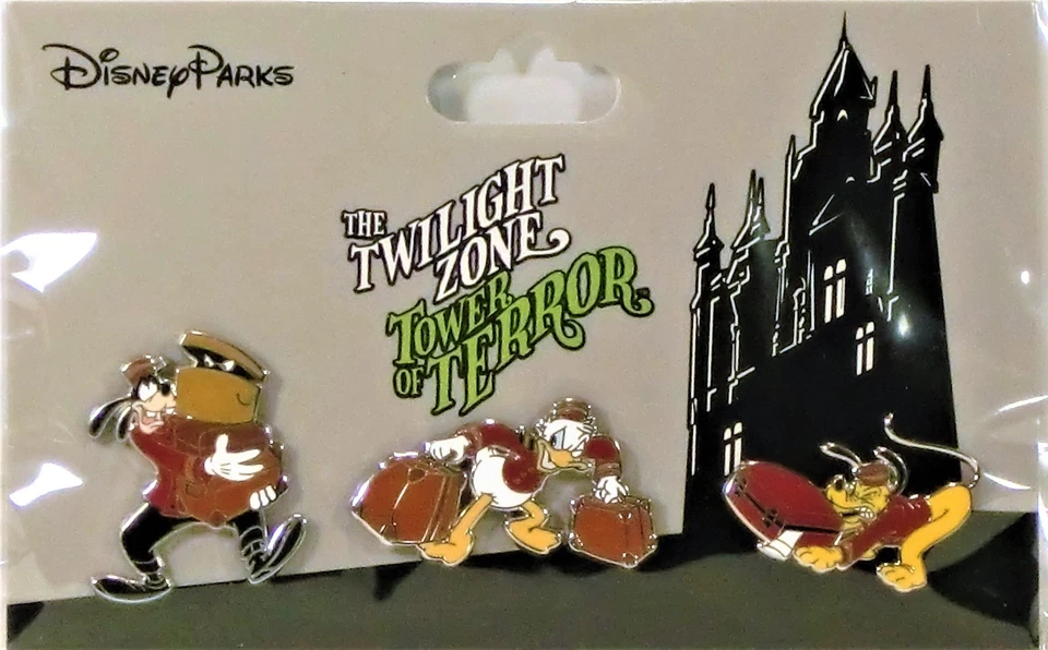 Disney Torre del Terror Donald & Goofy & Pluto Vestidos como Bellhop Juego de 3 prendedores NUEVO  Foto 1 de 1