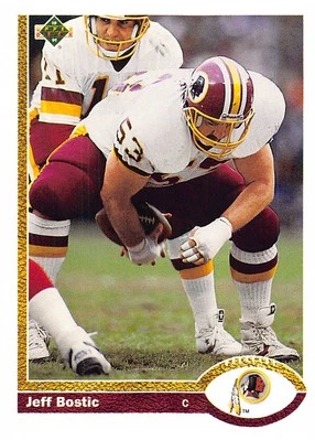 Jeff Bostic 1991 Upper Deck 695  Washington Redskins  Football Card - Image 1 of 2