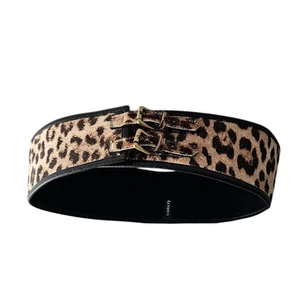 Kirrily Johnston Leopard Pony Hair Belt Size 12 Double Buckle - Picture 1 of 9