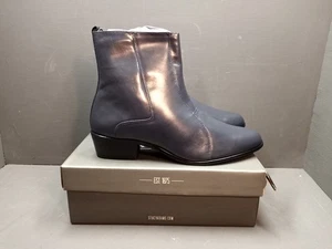 Stacy Adams Santos Side Zip Dress Boots Mens Size 14M Navy Blue New With Box - Picture 1 of 10