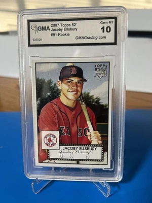 2007 Topps '52 - Jacoby Ellsbury Rookie Card #91 GMA Graded 10 - Image 1 of 2