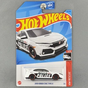 Honda Civic Type R 2018 auto de policía blanco HW Rescue 4/10 JDM Hot Wheels - Imagen 1 de 10