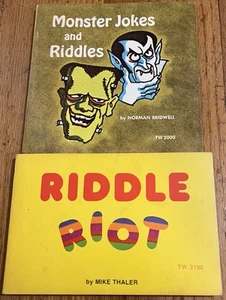 MONSTER JOKES & RIDDLES : Norman Bridwell : Riddle Riot : Mike Thaler : vtg lot - Imagen 1 de 2