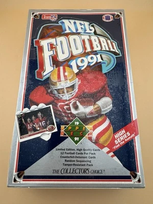 Caja de fútbol americano Upper Deck High Series 1991 sellada de fábrica 36 paquetes Find the Namath Foto 1 de 4