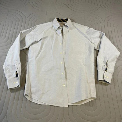 Weyhill and Wharf Men's Button Down Dress Shirt Size Medium Blue Made In USA - Image 1 of 4