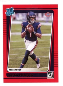 2021 PANINI  DONRUSS JUSTIN FIELDS RED PRESS PROOF RATED ROOKIE #253BEARS - Picture 1 of 1