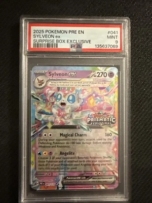 Juego de cartas coleccionables Pokémon Sylveon EX doble raro caja sorpresa 041/131 PSA 9 Foto 1 de 3