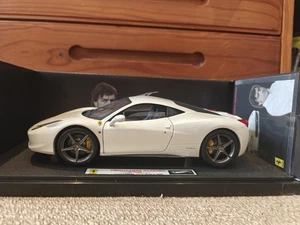 1:18 Hot Wheels Elite Ferrari 458 Italia Avus White Fernando Alonso Edition,Rare - Bild 1 von 10