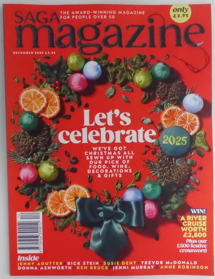 Saga magazine Dec 2025 Let's celebrate Christmas all sewn up: Food, Wine, Decor - Image 1 of 1
