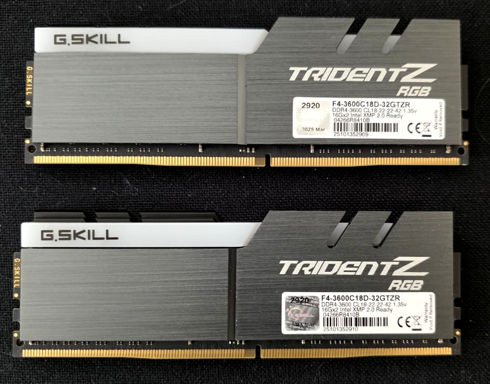 Trident Z RGB Series DDR4 RAM (XMP) 32GB (2x16GB) 3600MT/s CL18-22-22-42 - Image 1 of 1