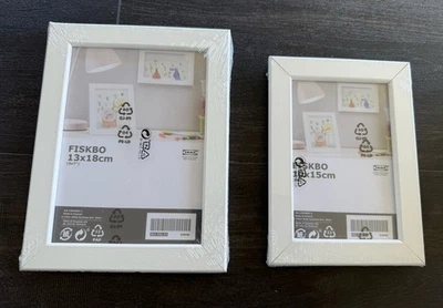 IKEA 2 White Fiskbo Picture Frames Sealed NEW (1) 5x7” & (1) 4x6” White - Image 1 of 4