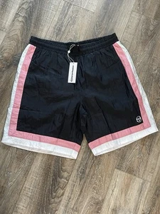 Sergio Tacchini Gandolfo Shorts schwarz mit rosa und weißem Besatz Herren XXL neu mit Etikett - Bild 1 von 6