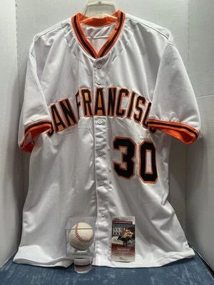 Camiseta y béisbol blanca autografiada firmada por Orlando Cepeda autenticada por la JSA Foto 1 de 4