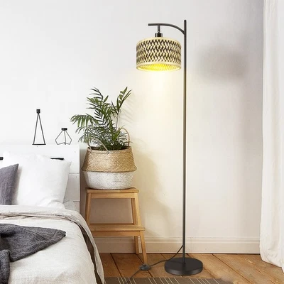 Rustic Floor Lamp Standing Pole Light for Living Room Sofa Reading Office