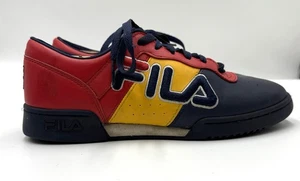 Fila FX-100 Low Sneakers Men’s 10.5 Red Yellow Navy Retro Colorblock Rare - Picture 1 of 7
