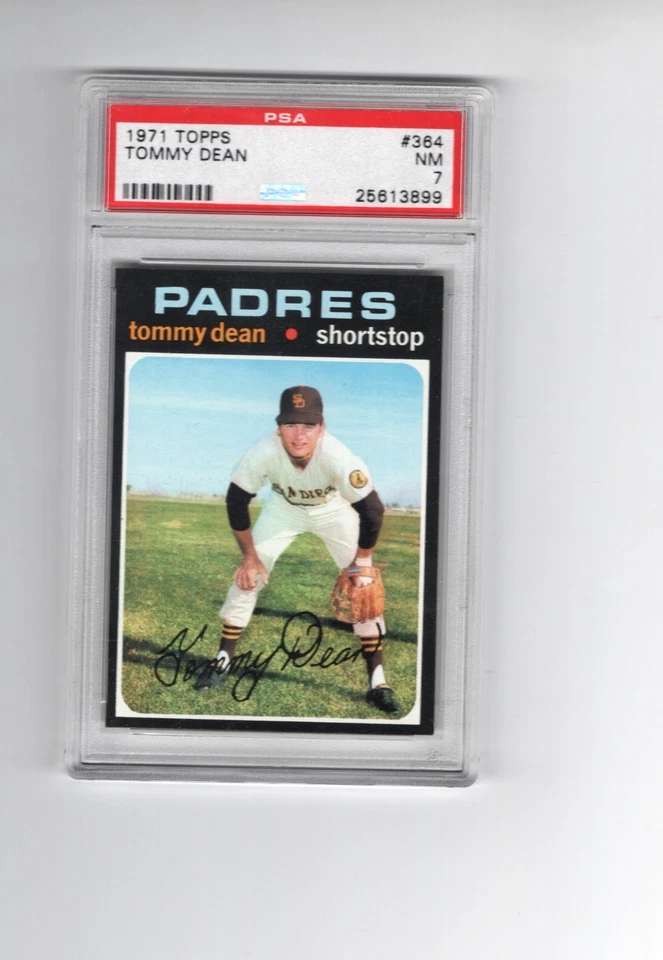 Topps #364 1971 Tommy Dean Padres PSA casi nuevo 7 Low Pop se ve mejor set break Foto 1 de 1