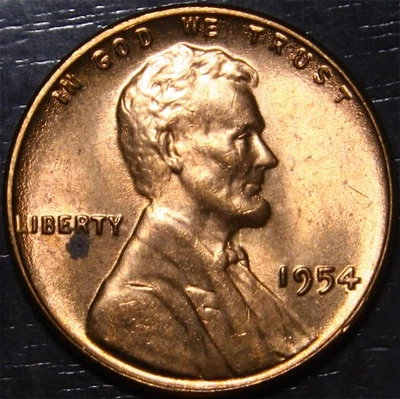 1954 Lincoln Wheat Penny BU 1c US Coin Philadelphia Mint - Image 1 of 2