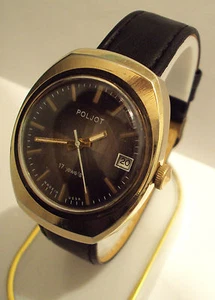 VINTAGE HERREN "POLJOT-ПОЛЕТ" SELTENE UHR VERGOLDET SCHÖNES ZIFFERBLATT # 860 - Bild 1 von 7