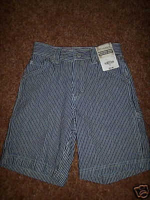 NWT New JCP ARIZONA Carpenter Denim Blue White Stripes Jean Boys Shorts 6 - Image 1 of 1