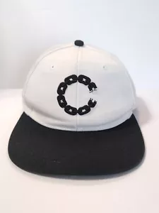 CROOKS & CASTLES Chain Logo White & Black Hat Baseball Cap Adjustable 15% Wool - Picture 1 of 8