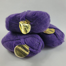 Lot 3 Skeins Unger Lovely Sport Yarn Purple Acrylic Mohair 150 Yd Y10