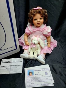 "Muñeca de vinilo 26"" de Virginia E Turner LE #de200 cabello castaño ojos verdes, firmada nueva en caja" - Imagen 1 de 17