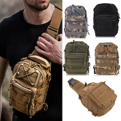US Tactical Chest Sling Bag Backpack Men Molle Crossbody Messenger Shoulder Pack - Image 1 of 4