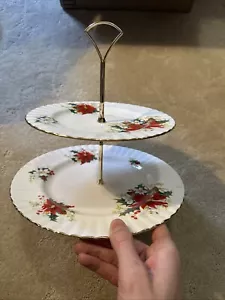 Royal Albert Bone China England Poinsettia Connecting Plates - Picture 1 of 10