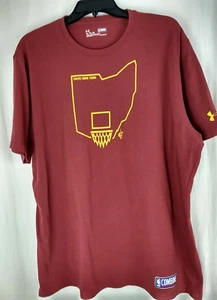 Under Armour Cleveland Cavaliers Cavs Herren NBA Combine T-Shirt Wein Ohio Größe XL - Bild 1 von 7