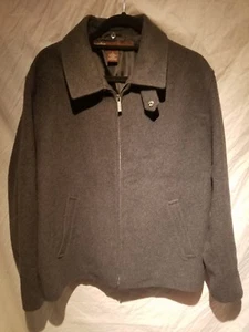 PERRY ELLIS Mens L Large Wool Blend Coat Jacket Gray Fully Lined Zip Front  - Picture 1 of 4