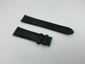 AUTHENTIC TISSOT NEW 20MM BLACK GENUINE CROCOGRAIN LEATHER STRAP BAND BRACELET - Picture 1 of 3