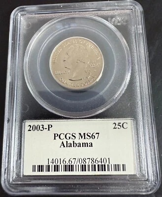 2003 P ALABAMA STATE (BUSINESS) PCGS MS67 RARE LOW POP 300 w/only 3 Coins Higher - Image 1 of 2