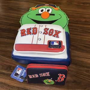 Loungefly Boston Red Sox Wally The Green Monster Mini Backpack & Matching Wallet - Picture 1 of 8