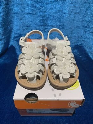 Sandalias Deslumbrantes Niñas Pequeñas Talla 6T/Nuevo Color Blanco Foto 1 de 4